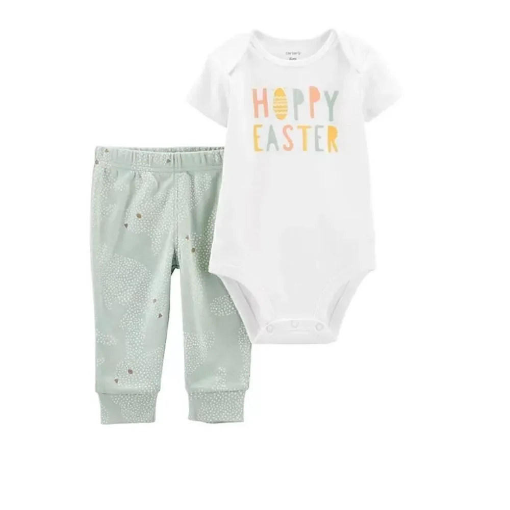 CARTER’S BABY BOY 12M Hoppy Easter Bodysuit and Pants Set
